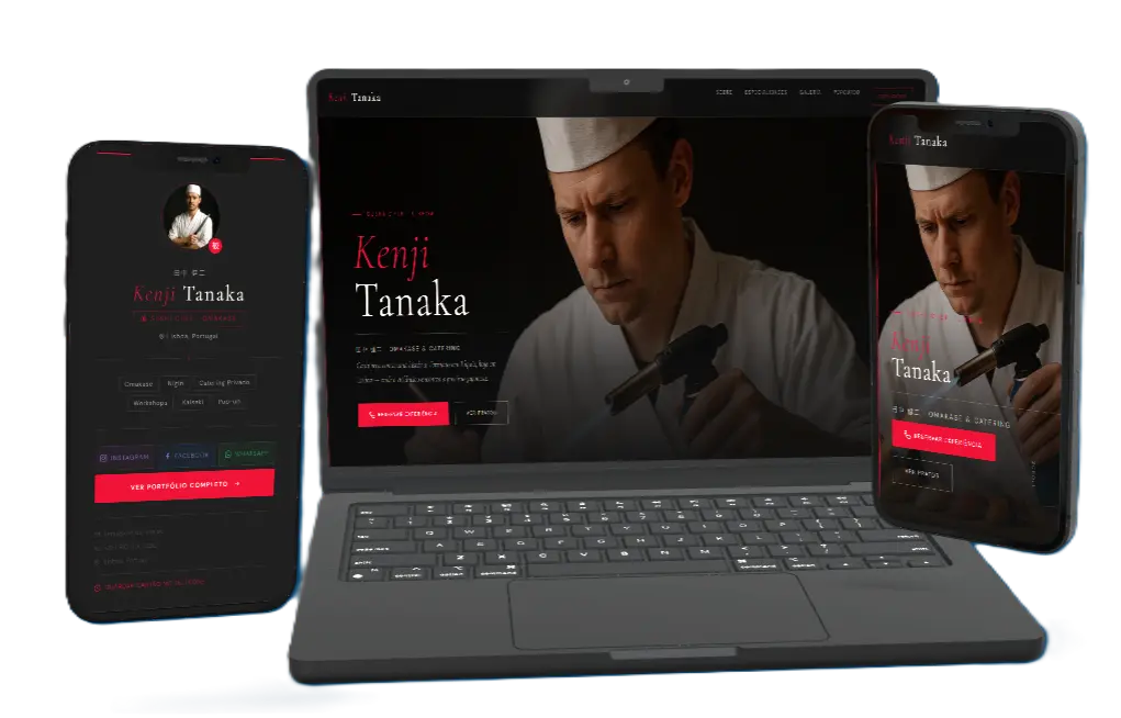 Demonstração do Cartão de visitas Virtual Mobile e Landing Page pofissional responsiva.